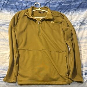 Huk Olive Green Half-Zip Pullover. Size Large